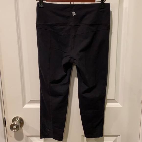 Athleta Black Crop Legging with Mesh Insets EUC - Picture 10 of 16